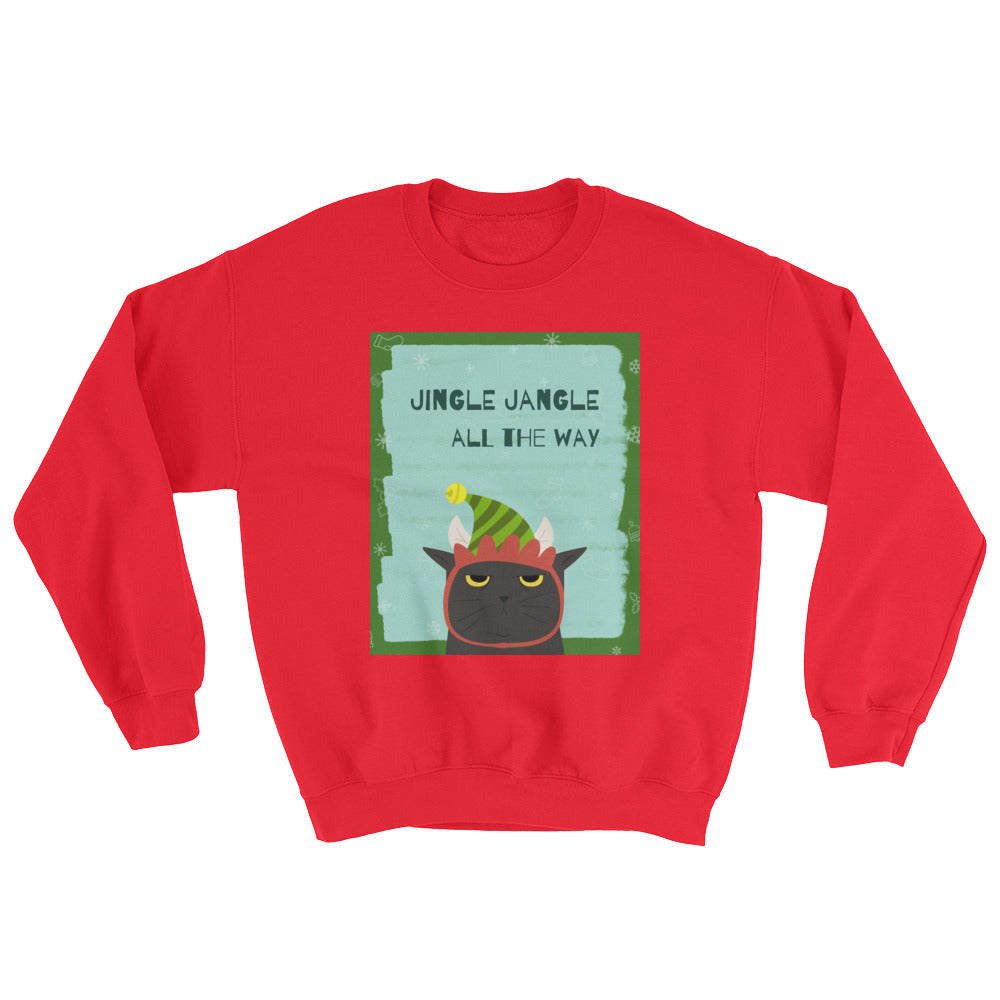 Jingle Jangle All The Way Christmas Cat Unisex Sweatshirt