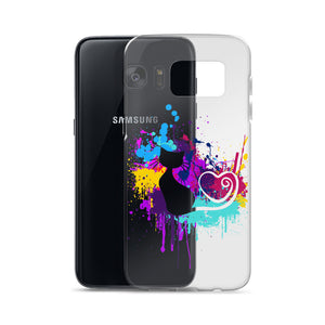Artsy Cat - Paint Splotch - Heart Tail - Cat Samsung Phone Case
