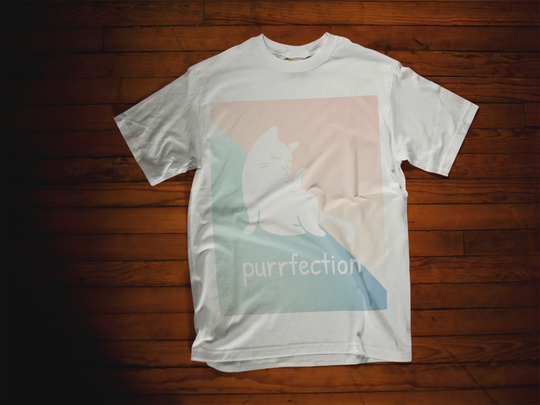 cat shirt purrfection white t-shirt