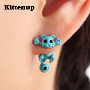 Kitten Up Cute Cat Stud Earrings - Choose Color