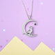 Sterling Silver Cat Moon Necklace