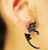 Cat Puncture Earrings -Black Cat Earrings - Earring Studs