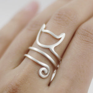 Cat Wrap Ring - Adjustable Ring - Cat Ring