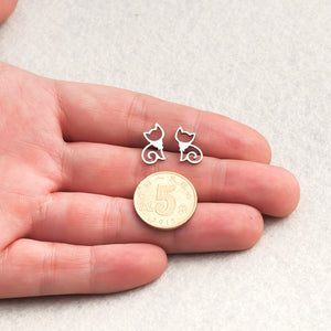 Cute Cats Stud Earrings - Stainless Steel - Cute Mini Stud Earring