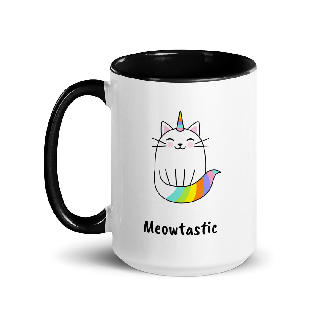 cat unicorn mug meowtastic with black inside
